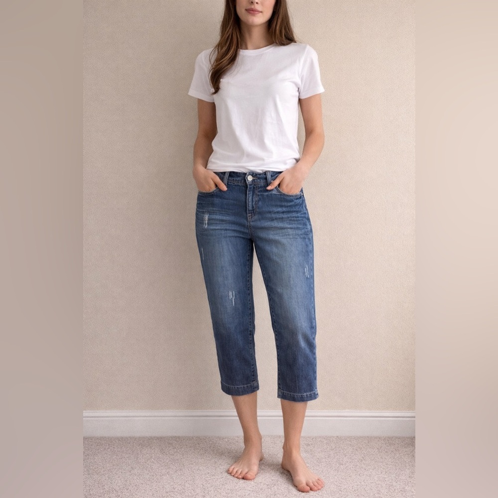 Madison Blue Denim Cropped Ankle Jeans